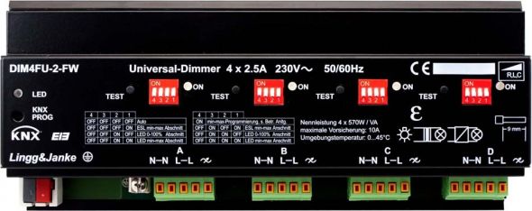 Universal-Dimmer 4-fach DIM4FU-2-FW Universal-Dimmer 4-fach DIM4FU-2-FW