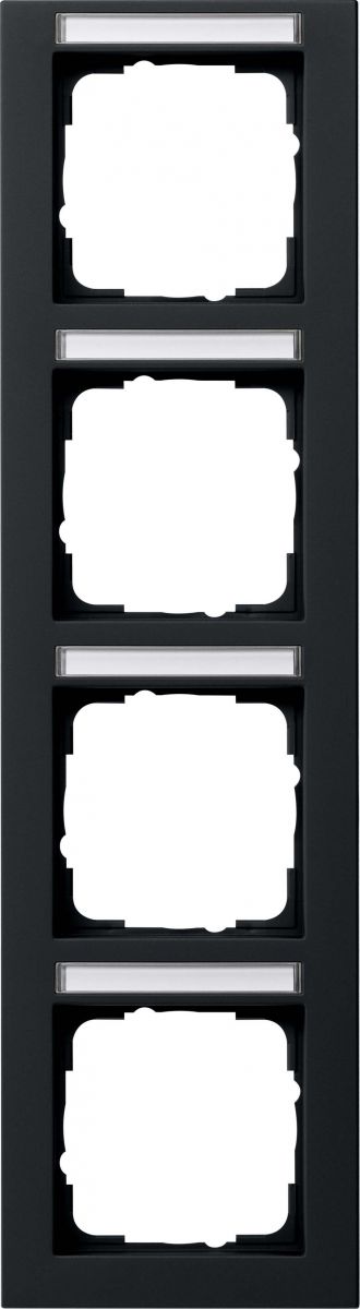System 55 E2 4-fach Rahmen schwarz matt 111409