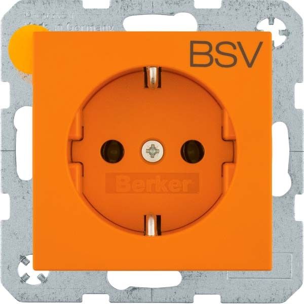 SCHUKO-Steckdose 47431917 orange matt Aufdruck BSV SCHUKO-Steckdose 47431917 orange matt Aufdruck BSV