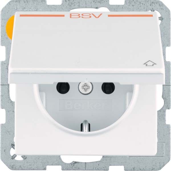 SCHUKO-Steckdose 47516099 polarweiß samt Aufdruck BSV SCHUKO-Steckdose 47516099 polarweiß samt Aufdruck BSV