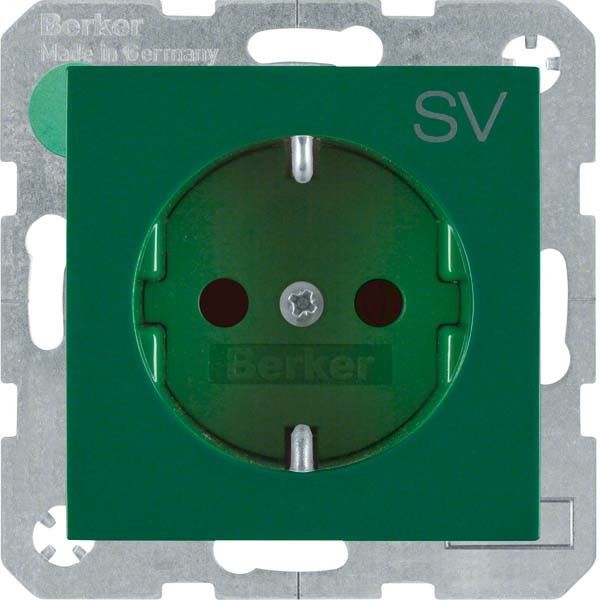 SCHUKO-Steckdose 47238903 grün glänzend Aufdruck SV SCHUKO-Steckdose 47238903 grün glänzend Aufdruck SV