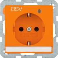 SCHUKO-Steckdose 41106024 orange samt Aufdruck BSV