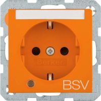 SCHUKO-Steckdose 41108924 orange glänzend Aufdruck BSV