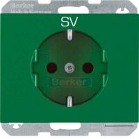 SCHUKO-Steckdose 47357113 grün glänzend Aufdruck SV