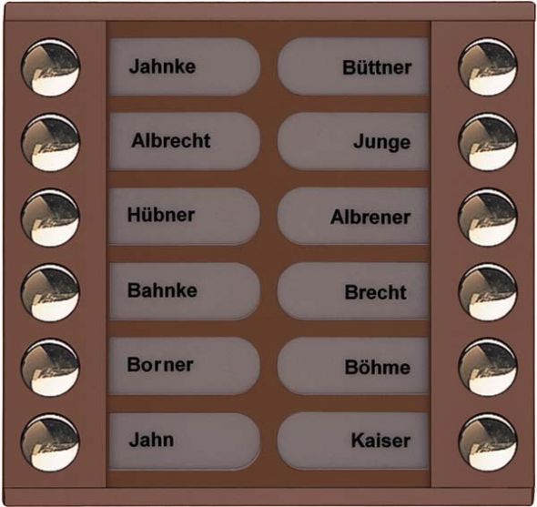 Audioaußenstation 2-reihig PET12-EB/04 Audioaußenstation 2-reihig PET12-EB/04