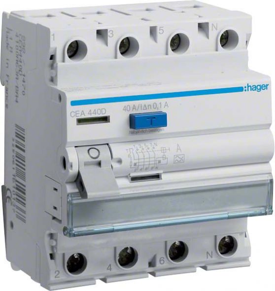 FI-Schutzschalter CEA440D 4-polig 40A 100mA Typ A FI-Schutzschalter CEA440D 4-polig 40A 100mA Typ A
