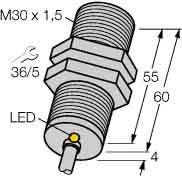 Sensor,ind., M30x1,m.Kabel Bi10-M30-AP6X