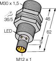 Sensor,ind.,M30x1,5 Bi15U-MT30-AP6XH1141 Sensor,ind.,M30x1,5 Bi15U-MT30-AP6XH1141