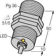 Sensor,ind.,PG36, m.Kabel Bi20-G47-AP4X