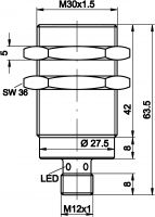 Sensor,ind.,M30x1,5 Steck. IC300126