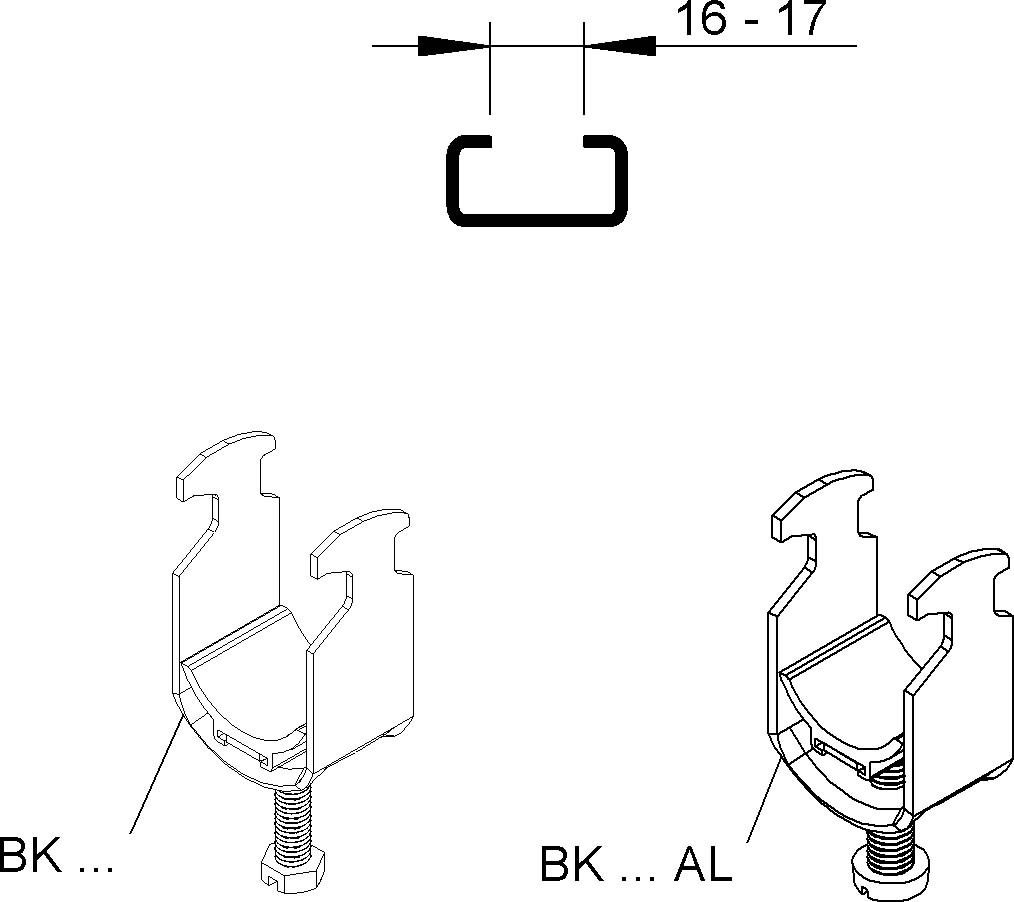 Hammerfuß-Bügelschelle BK 64 AL Hammerfuß-Bügelschelle BK 64 AL