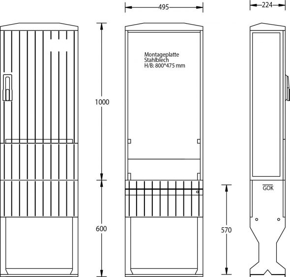 Flachschrank A070-M-1000 Flachschrank A070-M-1000