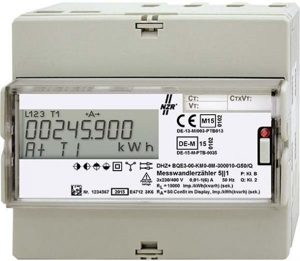 Wechsel-/Drehstromzähler DHZ+4QM-B.LP1(6)AMID Wechsel-/Drehstromzähler DHZ+4QM-B.LP1(6)AMID