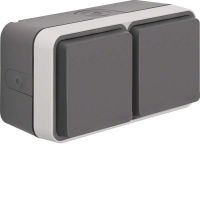 SCHUKO-Steckdose 47753525 grau/lichtgrau matt