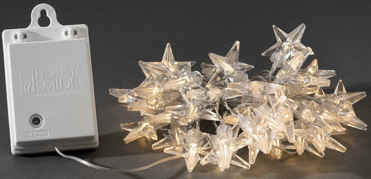 LED Minilchterkette Sterne klar batteriebetrieben LED Minilchterkette Sterne klar batteriebetrieben