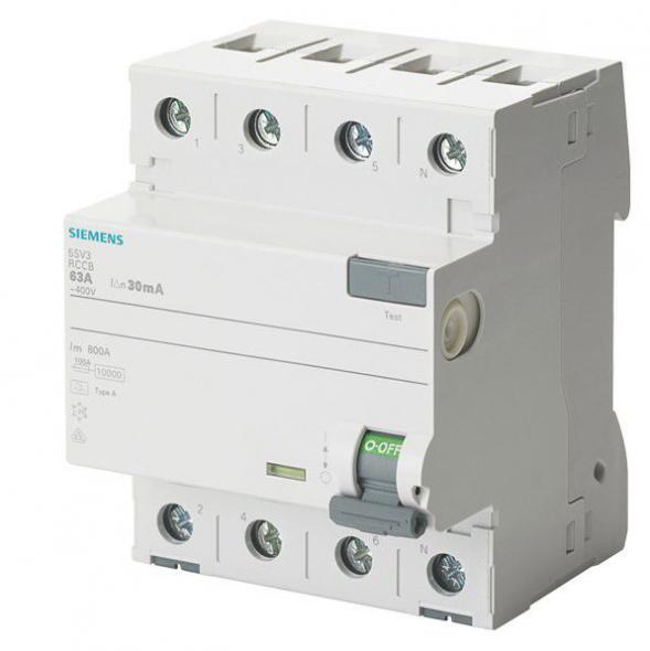 FI-Schutzschalter 5SV3746-6 63A 4-pol 0,5A FI-Schutzschalter 5SV3746-6 63A 4-pol 0,5A