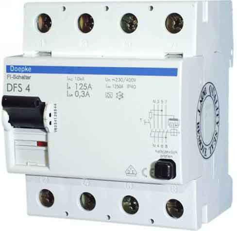 FI-Schutzschalter DFS4 4-polig 40A 300mA Typ A SK 9136901 FI-Schutzschalter DFS4 4-polig 40A 300mA Typ A SK 9136901