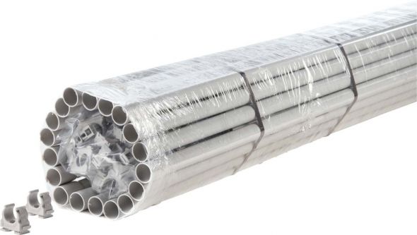 Kunststoffpanzerrohr FPKu-EM-F 25mm grau 2m - Set 37x2m inkl. Klemmschellen Kunststoffpanzerrohr FPKu-EM-F 25mm grau 2m - Set 37x2m inkl. Klemmschellen