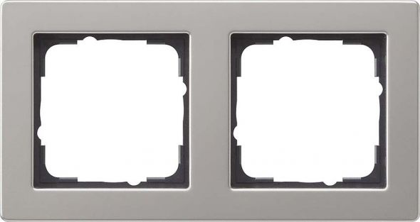 System 55 E2 2-fach Rahmen edelstahl 021233 System 55 E2 2-fach Rahmen edelstahl 021233