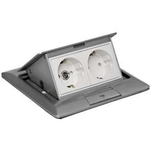 Boden-Einbau-Steckdose 2 Schuko-Steckdosen eds Boden-Einbau-Steckdose 2 Schuko-Steckdosen eds