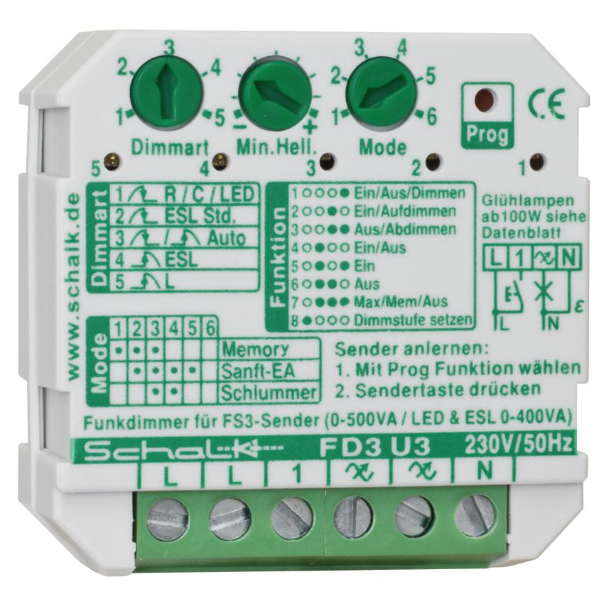 Funk-Universal-Dimmaktor FD3U39/Fx3smart, Einbaugerät, 1 Kanal Funk-Universal-Dimmaktor FD3U39/Fx3smart, Einbaugerät, 1 Kanal