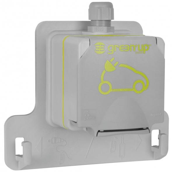 AP-Schutzkontaktsteckdose GREEN UP 230V/16A-3,7KW grau AP-Schutzkontaktsteckdose GREEN UP 230V/16A-3,7KW grau