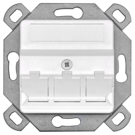 UP-Tragring Datenbuchse CAT6a 3-fach reinweiß UP-Tragring Datenbuchse CAT6a 3-fach reinweiß