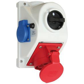 Wandsteckdose Combo-Pol 400V/32A IP44 5-polig Wandsteckdose Combo-Pol 400V/32A IP44 5-polig
