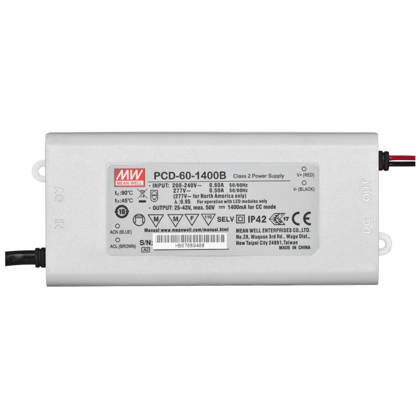 LED-Netzteil, 200-240V, Konstantstrom 25-43V/1400mA max. 60W LED-Netzteil, 200-240V, Konstantstrom 25-43V/1400mA max. 60W