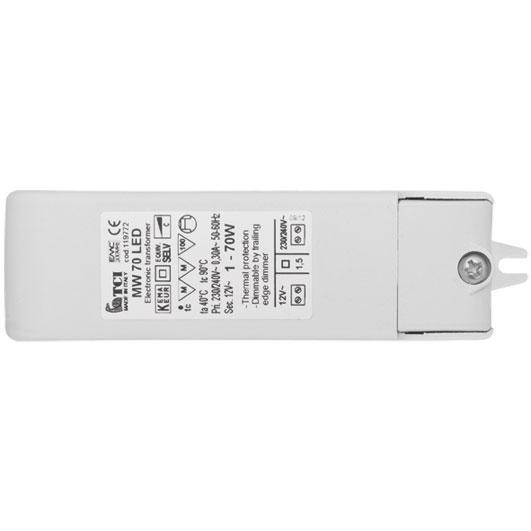 NV-Sicherheitstrafo, MINIWOLF 70 LED, 230/12V/1-70W, elektronisch NV-Sicherheitstrafo, MINIWOLF 70 LED, 230/12V/1-70W, elektronisch