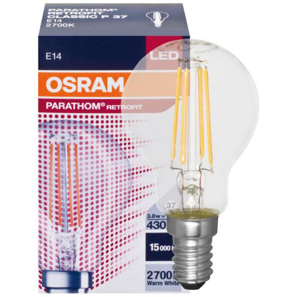 Filament-LED-Lampe,PHARATHOM RETROFIT,Tropfen-Form, klar,E14/240V Filament-LED-Lampe,PHARATHOM RETROFIT,Tropfen-Form, klar,E14/240V