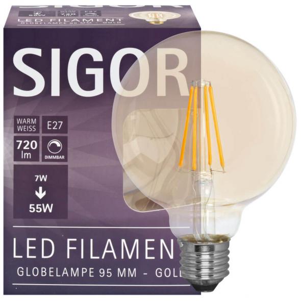 LED-Filament-Lampe Globe-Form goldfarben E27 2400K LED-Filament-Lampe Globe-Form goldfarben E27 2400K