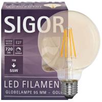 LED-Filament-Lampe Globe-Form goldfarben E27 2400K