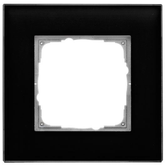 Abdeckrahmen 1-fach Glas klar/schwarz Abdeckrahmen 1-fach Glas klar/schwarz