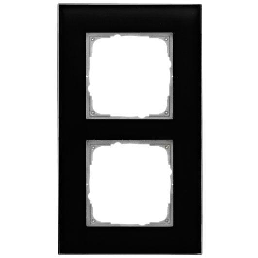 Abdeckrahmen 2-fach Glas klar/schwarz Abdeckrahmen 2-fach Glas klar/schwarz
