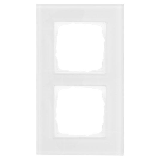 Abdeckrahmen 2-fach Glas klar/weiß Abdeckrahmen 2-fach Glas klar/weiß