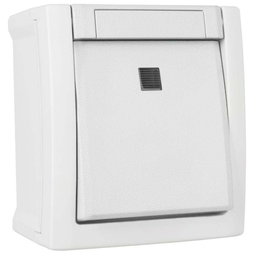 Aus/Wechsel-Schalter beleuchtet beleuchtet IP54 weiß Aus/Wechsel-Schalter beleuchtet beleuchtet IP54 weiß