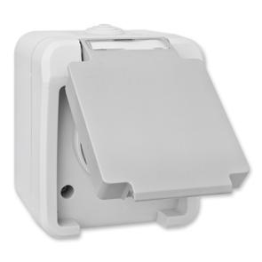 AP/FR Steckdose, 1-fach grau/hellgrau AP/FR Steckdose, 1-fach grau/hellgrau