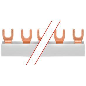 Gabel-Phasenschiene 10 mm² 3-polig T-Form für 12 LS-Schalter Gabel-Phasenschiene 10 mm² 3-polig T-Form für 12 LS-Schalter