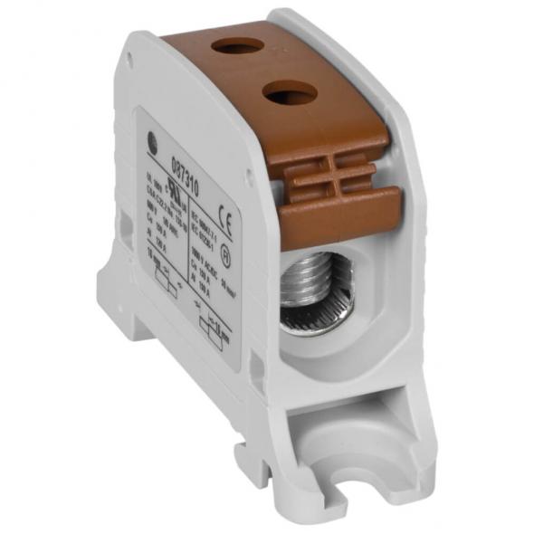 Reihenklemme für Cu/Alu-Leiter 50 mm² in modularer Bauform B 20 mm 1-polig braun Reihenklemme für Cu/Alu-Leiter 50 mm² in modularer Bauform B 20 mm 1-polig braun