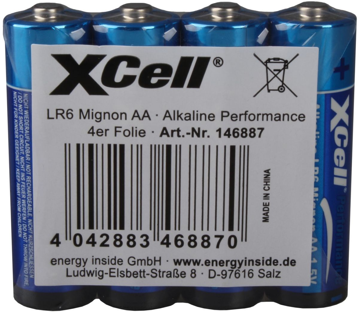 Batterie 1,5V Mignon AA LR6 AA 4pcs/shrink