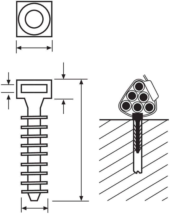 Wanddübel LOK01B PA6HIR BK 100