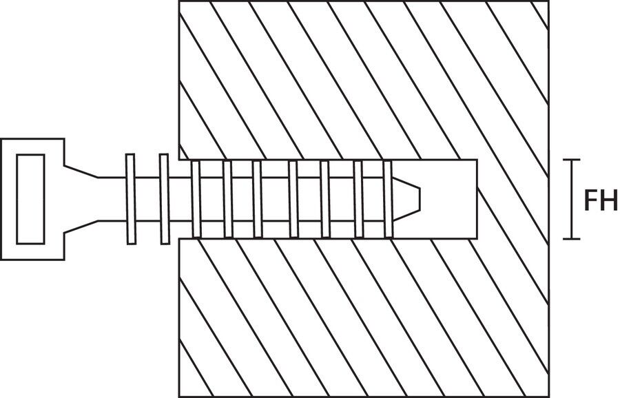 Wanddübel LOK01B PA6HIR BK 100