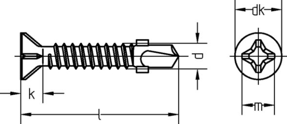 Bohrschraube mit Flügeln 6068/001/01 6,3x70 Bohrschraube mit Flügeln 6068/001/01 6,3x70