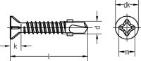 Bohrschraube mit Flügeln 6068/001/01 6,3x70