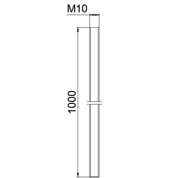 Gewindestange 10x10x1000 TR M10 1M BR