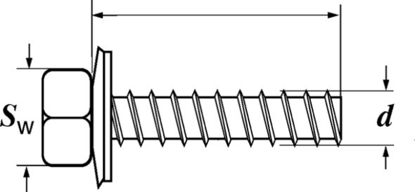 Fassadenbauschraube Typ B 6519/001/01 6,3x19 Fassadenbauschraube Typ B 6519/001/01 6,3x19