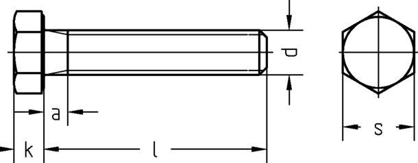Sechskantschraube 8.8 0261/00001 12x1,5x30 Sechskantschraube 8.8 0261/00001 12x1,5x30