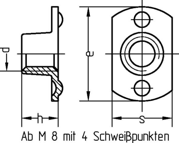 Anschweißmutter 0919/000/01 5 Anschweißmutter 0919/000/01 5