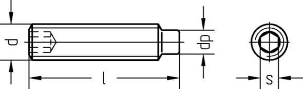 Gewindestift, Innen-6-Kant 1600/002/01 8x16 Gewindestift, Innen-6-Kant 1600/002/01 8x16